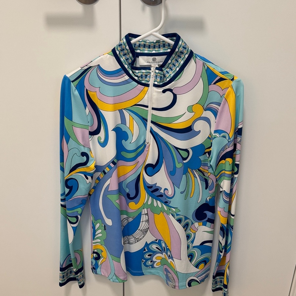Jean-Pierre Klifa Geometric patterned spandex athletic top size XS